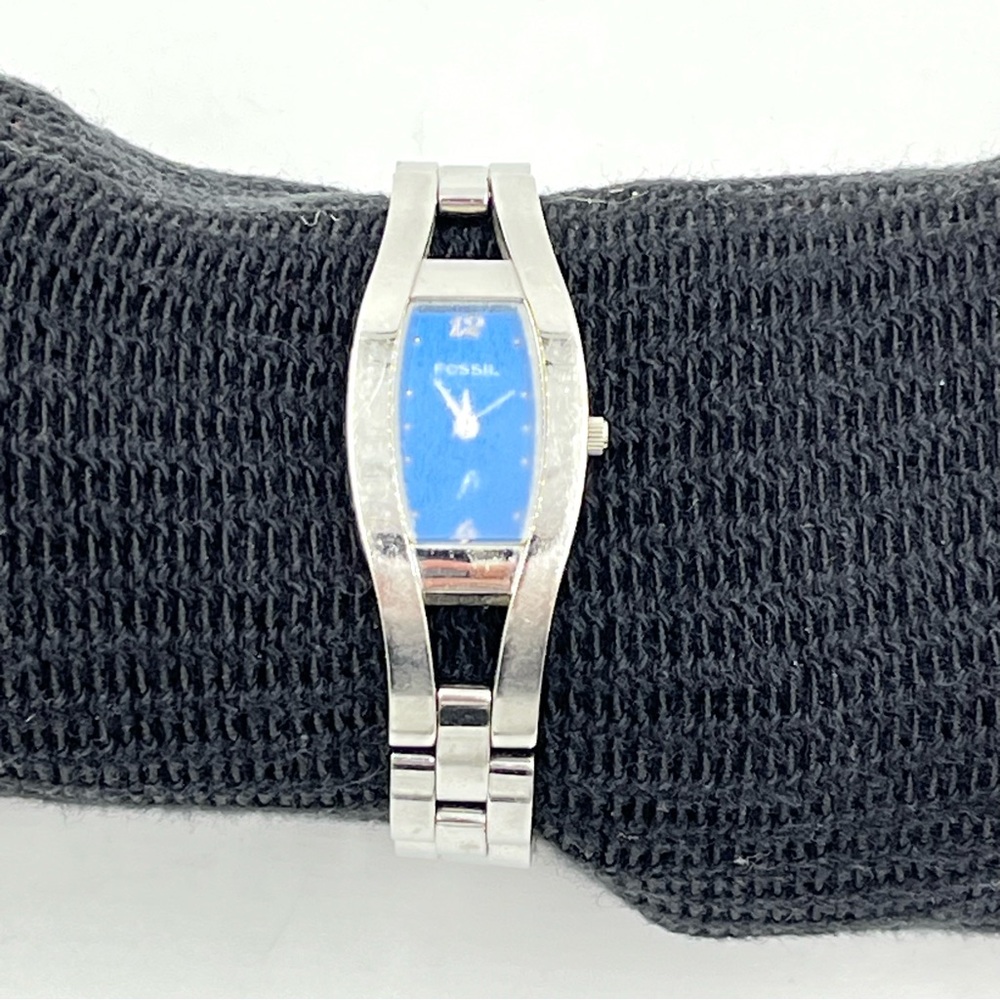 Fossil Forever Watch with Blue Dial and Silver Band ES-9387